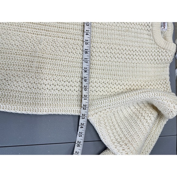 VTG Windridge Cream Knit Sweater Size L Cozy Textured Chunky - Picture 4 of 5
